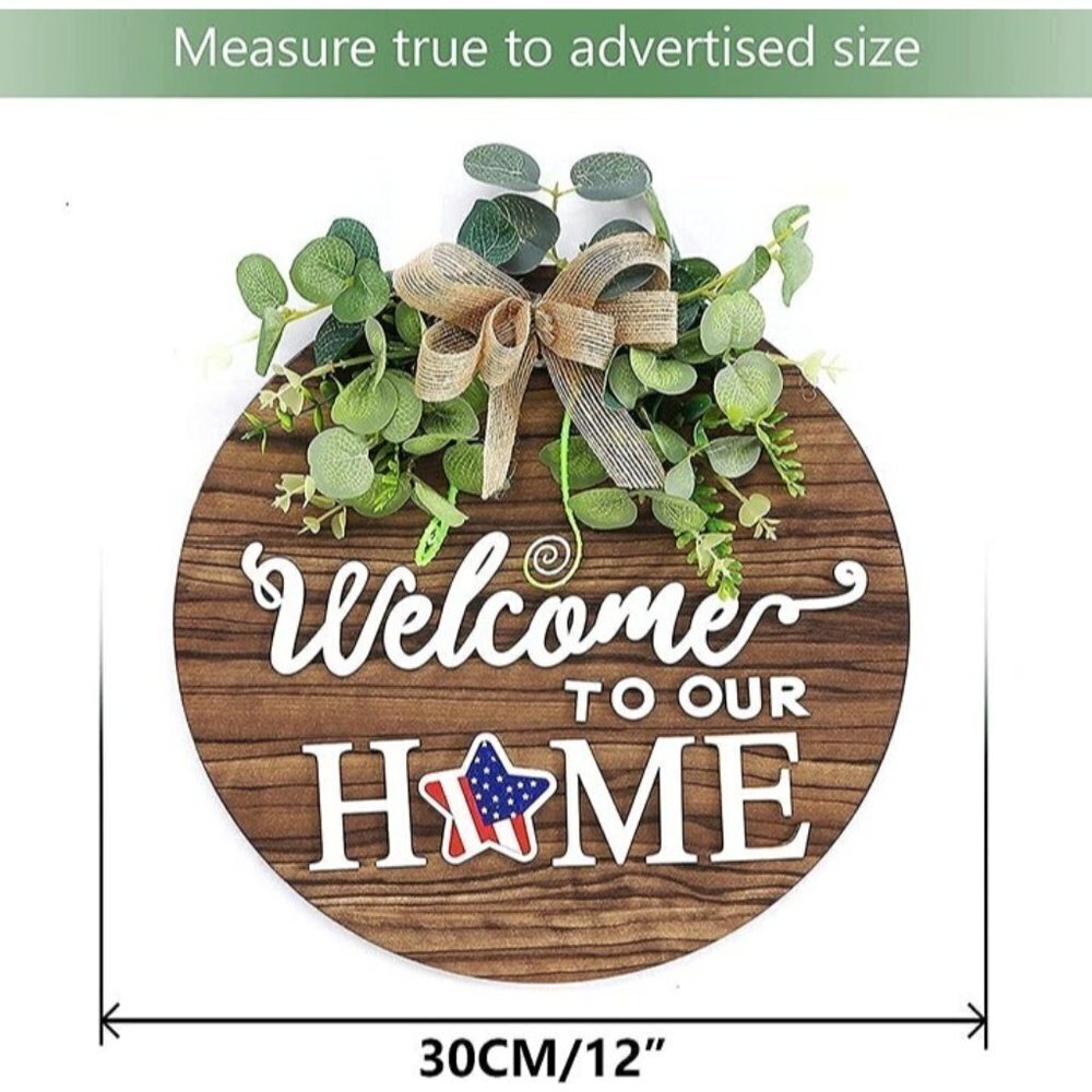 COPY - NEW Interchangeable Seasonal Welcome Sign Front Door Rustic Wood Decor - Picture 3 of 5